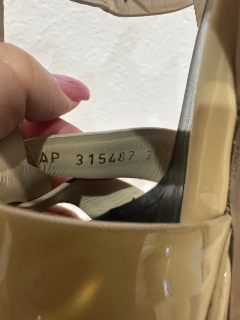 Yves Saint Laurent Beige Patent Leather Platform Heels - Picture 7 of 7